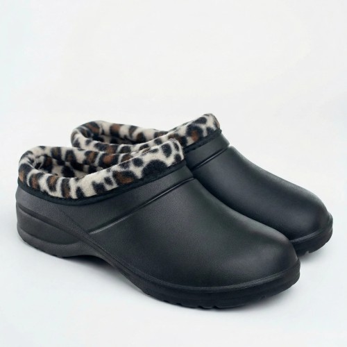 Жіночі галоші утеплені низькі чорні з принтом — тепло та стиль у будь-яку погоду