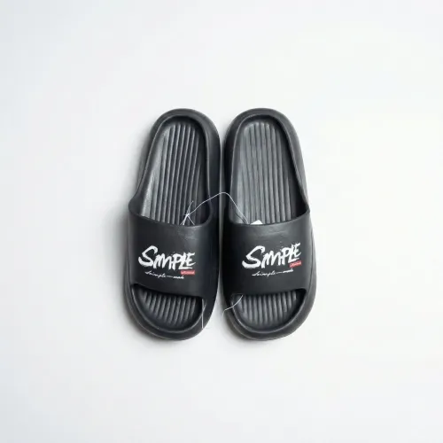 Чоловічі шльопанці SIMPLE чорні та сині ВЕЛЕТНІ (р. 41-50)