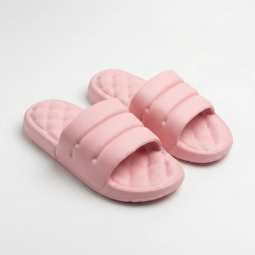 Жіночі шльопанці сланці пінка пудрові на об'ємній підошві — легкість і комфорт