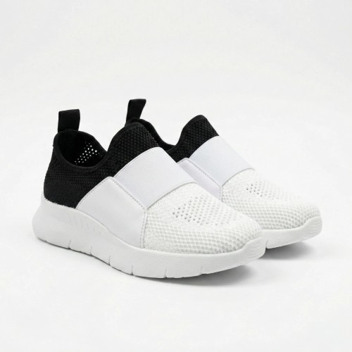 Жіночі кросівки-мокасини Gipanis білі з чорним — легкість і стиль на кожен день