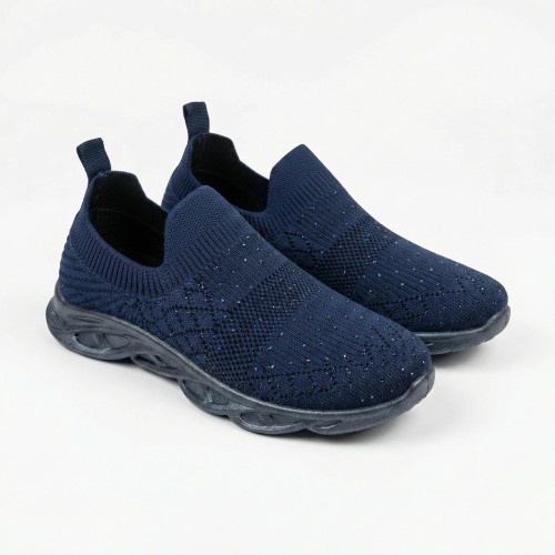 Жіночі кросівки текстильні зі стразами Gipanis темно-сині