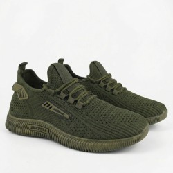 Чоловічі текстильні мокасини сліпони хакі — легке літнє взуття без шнурків