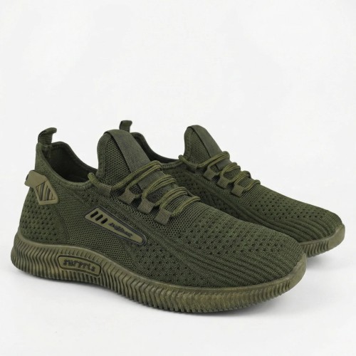 Чоловічі текстильні мокасини сліпони хакі — легке літнє взуття без шнурків