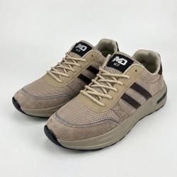 Чоловічі кросівки M.D комбіновані сітка/замша бежево-коричневі 40-45