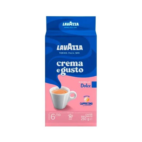 Кава Lavazza Crema e Gusto Dolce мелена 250 г — м'який смак для ідеального ранку