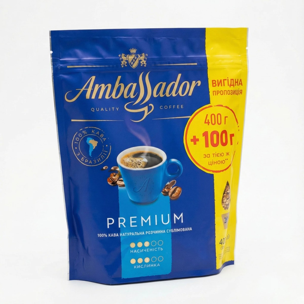 Кава розчинна Ambassador Premium, пакет 500 г розчинна (арт. 525)