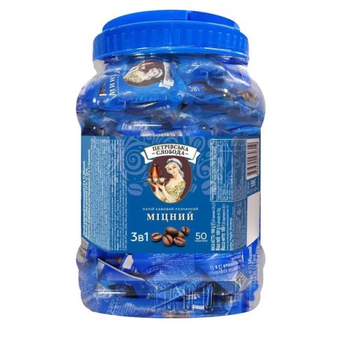 Слобода Кава в пакетиках 3 в 1 Міцний 50*18 грам у пластиковому пакованні