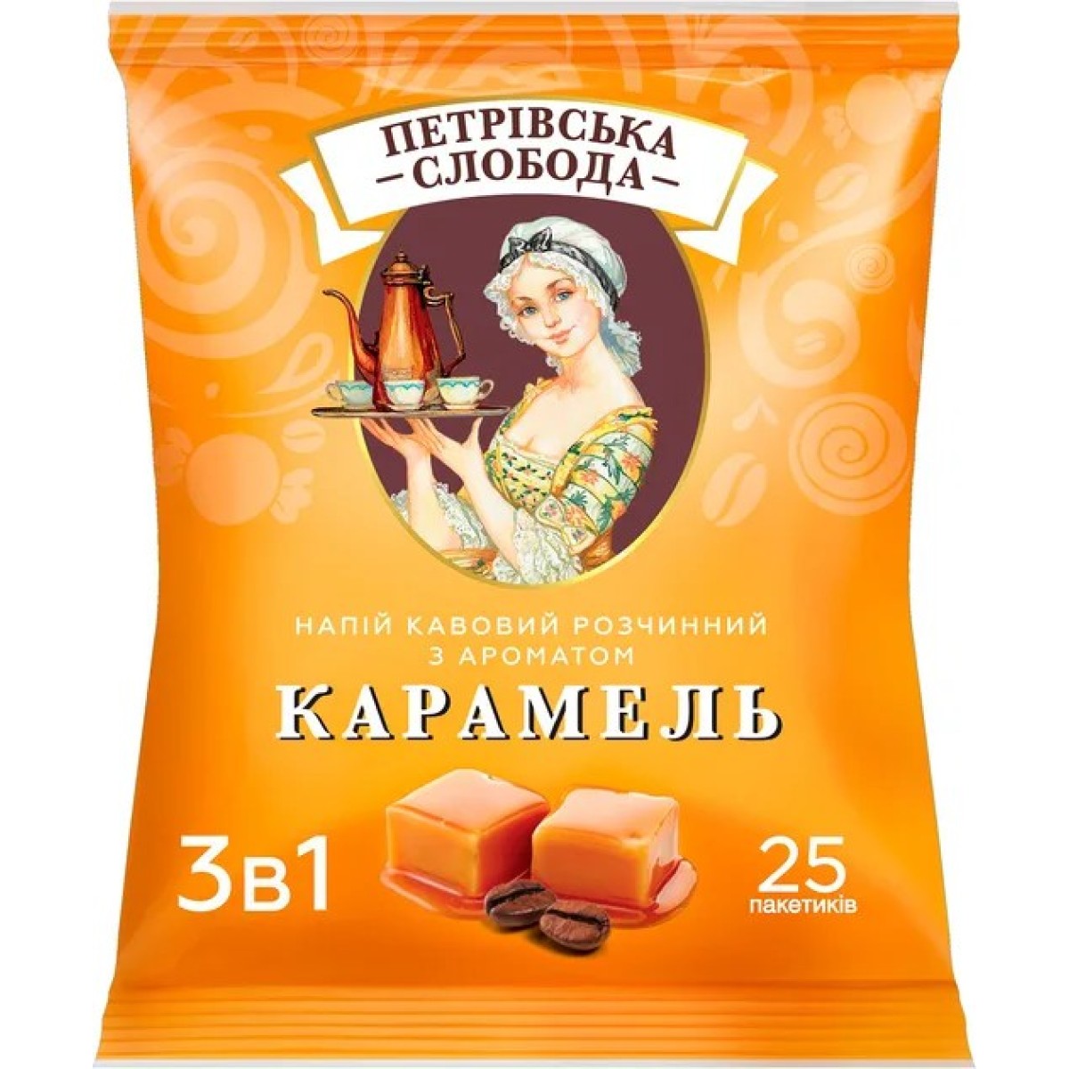 Кава 3 в 1 зі смаком карамелі Петровська Слобода 25 пакетиків (арт. 512)