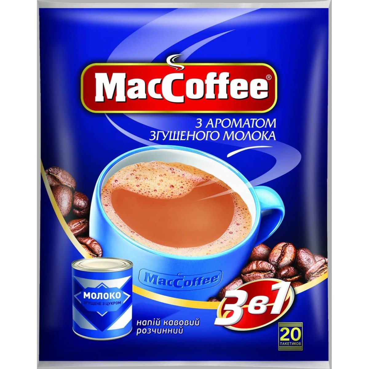 Кава розчинна Maccoffee зі смаком згущенного молока 25 пакетів (арт. 306)