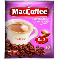Кава розчинна Maccoffee зі смаком Амаретто 25 пакетів