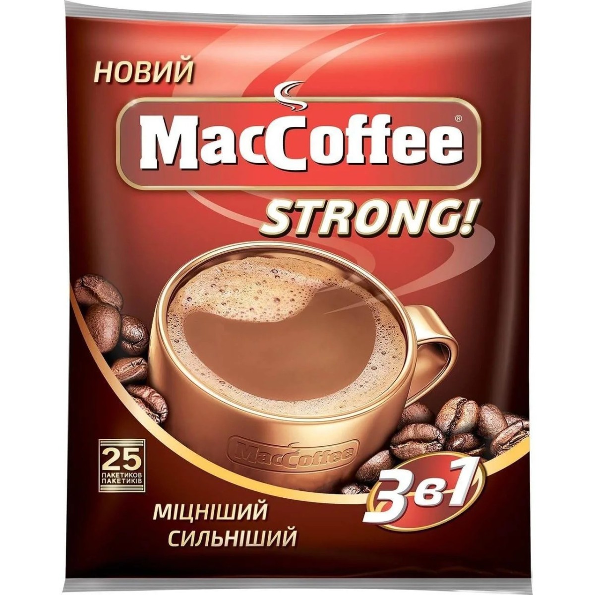 Кава розчинна Maccoffee Strong 25 пакетів (арт. 301)