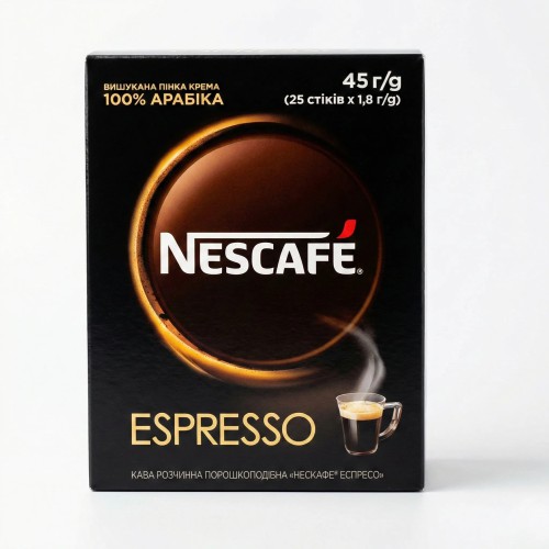 Кава розчинна NESCAFÉ Espresso 25 стіків — бадьорість на весь день