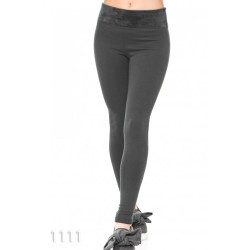 Теплі темно-сірі легінси з трикотажу на хутрі з широким поясом S/L