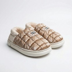 Капці-дутики жіночі Mari (капучино/беж) на хутрі вуличні