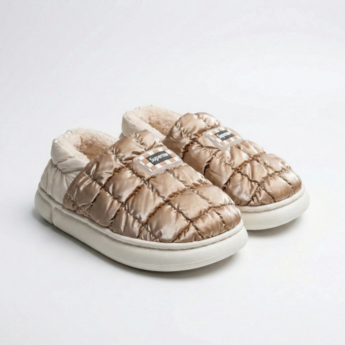 Капці-дутики жіночі Mari (капучино/беж) на хутрі вуличні