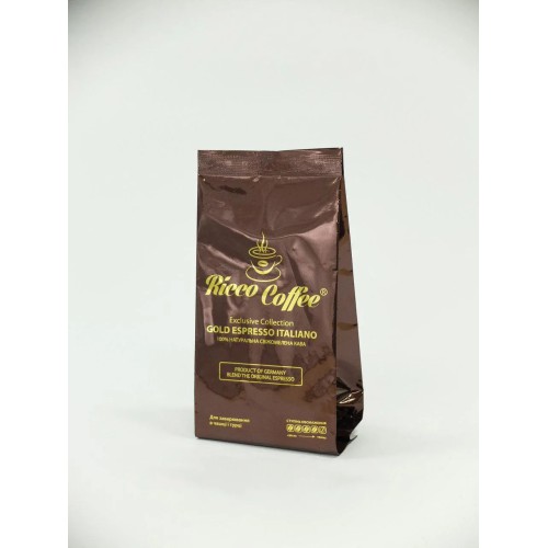 Зерновий кави Ricco Coffee Gold Espresso Italiano 250 гр + ложка в подарунок