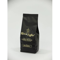 Кава у зернах ricco coffee super aroma black 250 гр + ложка в подарунок 60% АРАБІКА 40% РОБУСТА