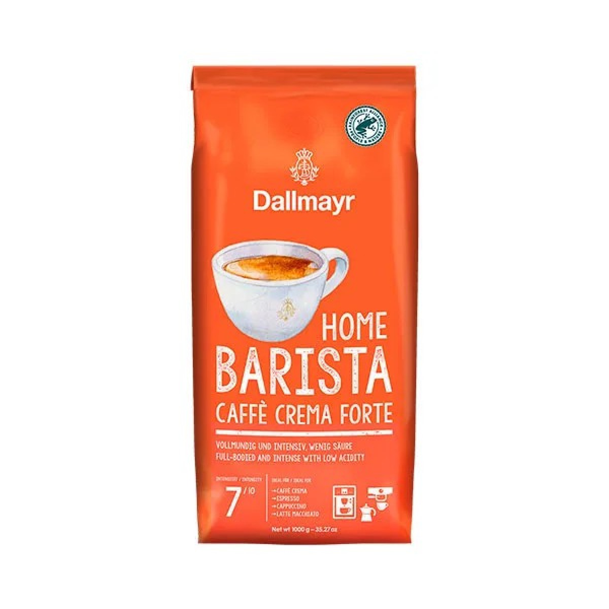Кава Dallmayr Home Barista Caffe Crema Forte 1 кг — насичений смак для ідеального еспресо (арт. 614)