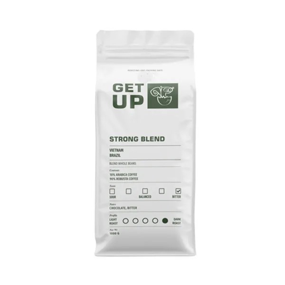 Кава GetUp Strong Blend в зернах 1 кг — потужний заряд енергії на весь день (арт. 741)