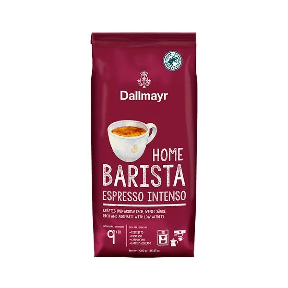 Кава Dallmayr Home Barista Espresso Intenso в зернах 1 кг — насичений смак як у кав'ярні (арт. 805)
