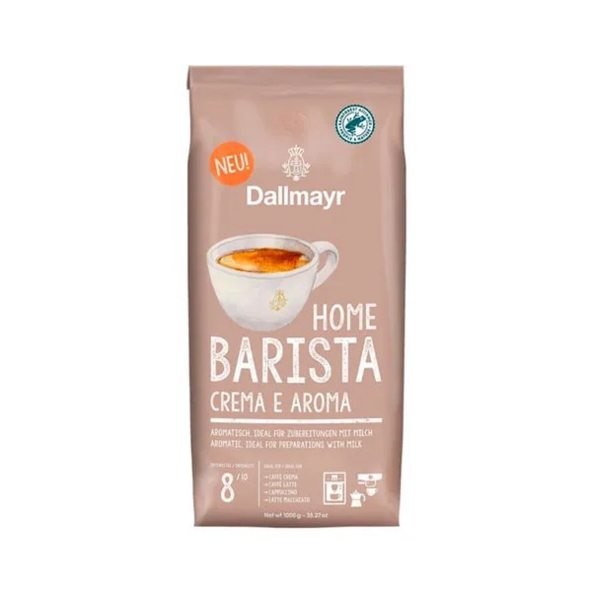 Кава Dallmayr Home Barista Crema e Aroma в зернах 1 кг — якість бариста вдома (арт. 807)