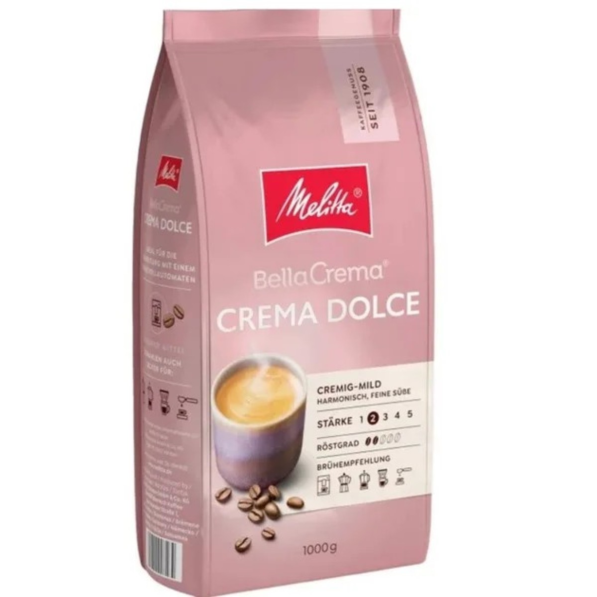 Кава Melitta BellaCrema Crema Dolce в зернах 1 кг — м'який смак для ідеального еспресо (арт. 810)