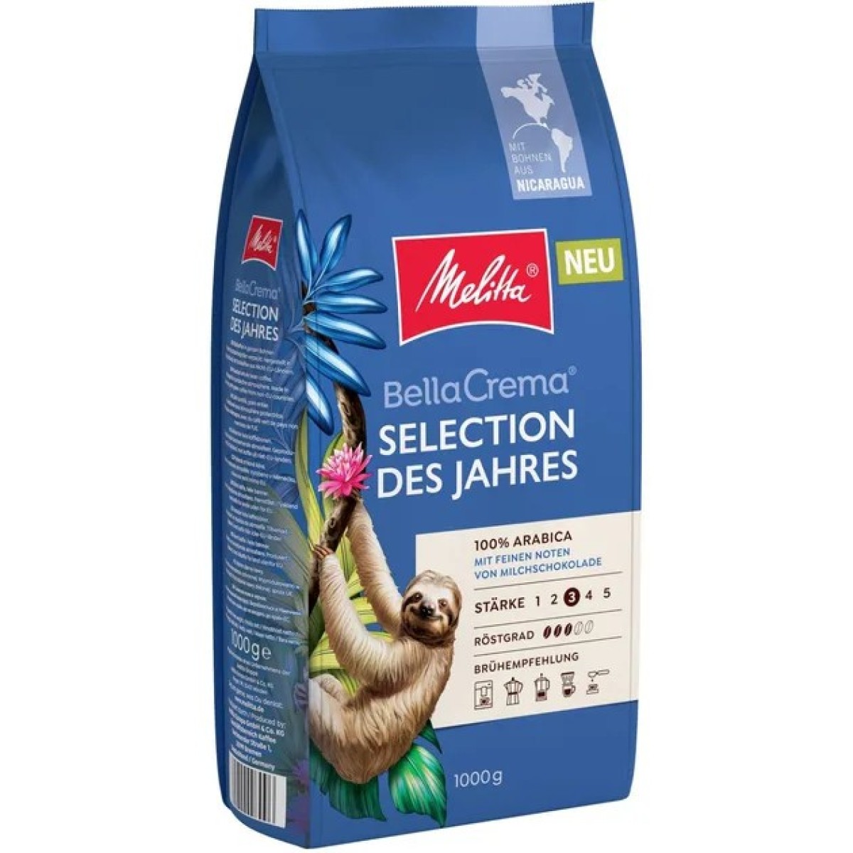 Кава Melitta BellaCrema Selection des Jahres Nicaragua 1 кг — преміум зерна для справжніх цінителів (арт. 811)