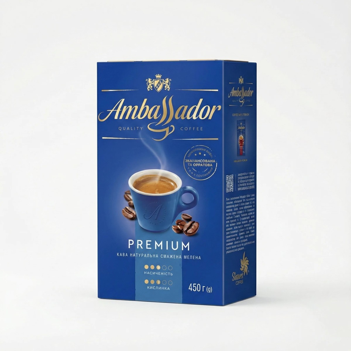 Кава мелена Ambassador Premium 450 г — преміальний смак щоранку (арт. 823)