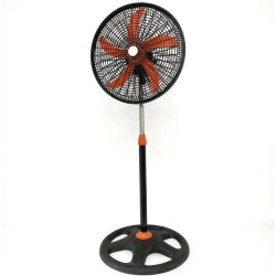 Підлоговий вентилятор побутовий із захисними ґратами, 3 швидкості 5 лопастей 65 Вт RainBerg RB-1802 Gray