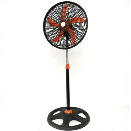 Підлоговий вентилятор побутовий із захисними ґратами, 3 швидкості 5 лопастей 65 Вт RainBerg RB-1802 Gray