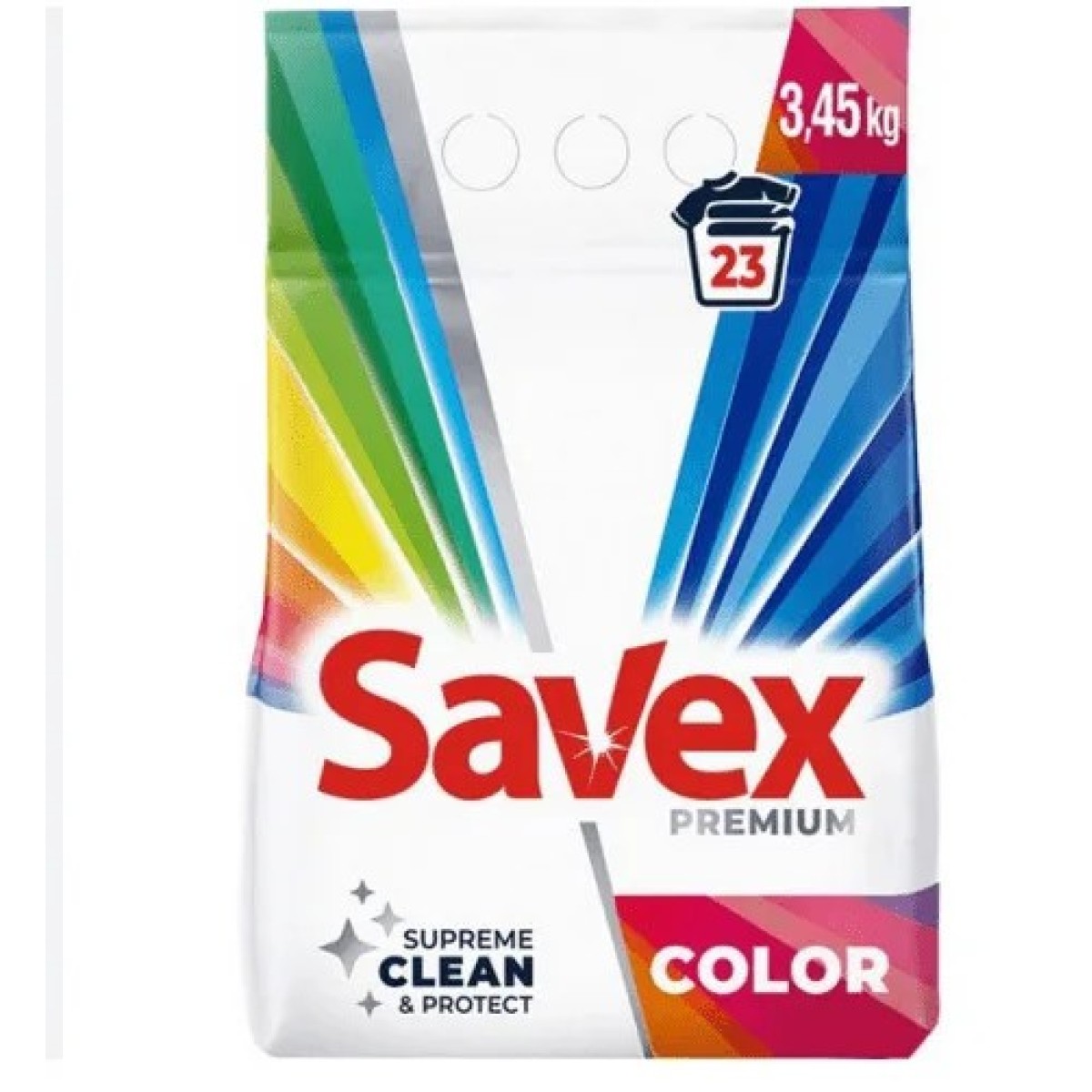 Пральний порошок Savex Premium Color 3,45 кг — яскравість кольору до 50 прань (арт. 2454)