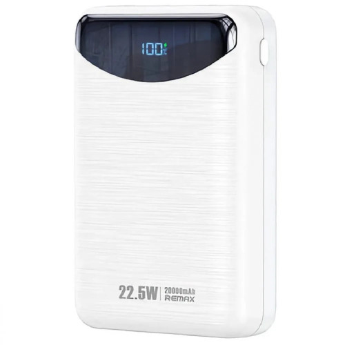 Зовнішній акумулятор Remax 20000 mAh 22.5W швидка зарядка RPP68 White