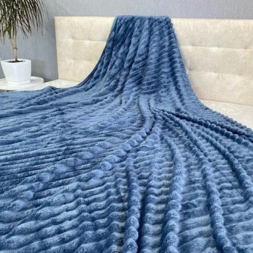 Плед-покривало Смужка Шарпей Євро 200х230см блакитний