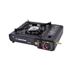 Портативна газова плита HAPPY HOME з подвійною дією і перехідником в корпусі (БДЗ-155-А)