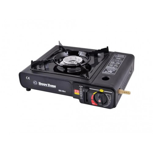 Портативна газова плита HAPPY HOME з подвійною дією і перехідником в корпусі (БДЗ-155-А)