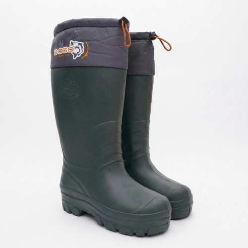 Чоловічі гумові чоботи зимові утеплені DAGO зелені ПВХ з манжетою
