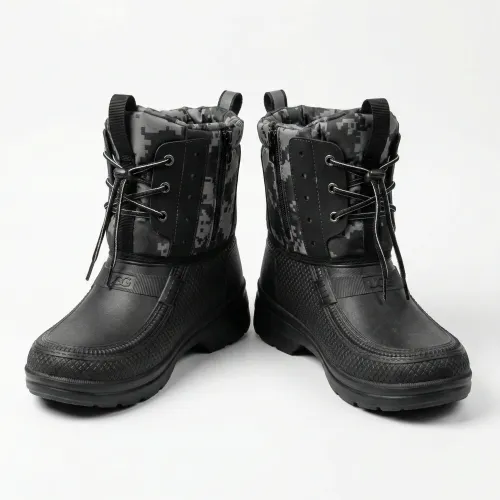 Чоловічі зимові чоботи сноубутси ЕВА DAGO термо чорні піксель