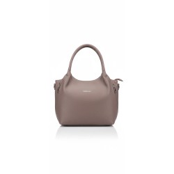 Жіноча сумка-мешок м'яка модна красива темна пудра екошкіра