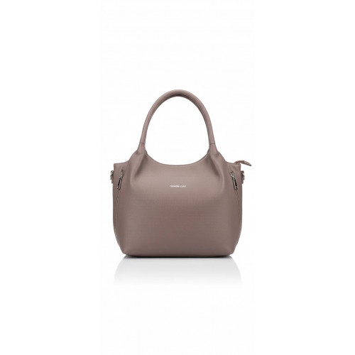 Жіноча сумка-мешок м'яка модна красива темна пудра екошкіра