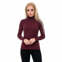 Гольф жіночий утеплений на флісі (Бордовий) р. 42-48