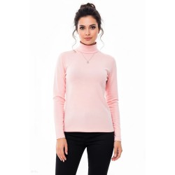 Рожевий утеплений повсякденний трикотажний гольф на флісі