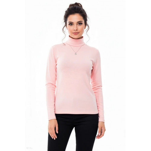 Рожевий утеплений повсякденний трикотажний гольф на флісі