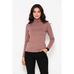 Світло-коричневий однотонний утеплений гольф на флісі