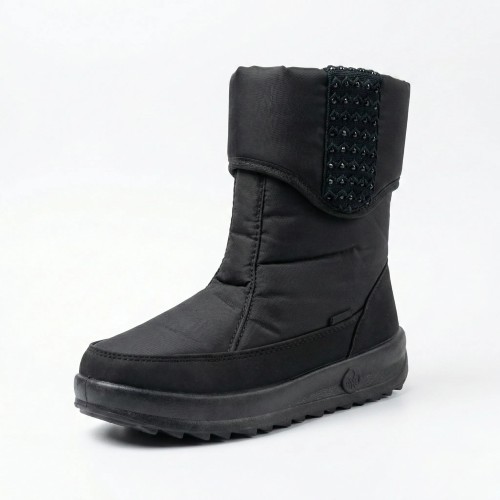 Жіночі зимові дутики з декором чорні — тепло і стиль у морози