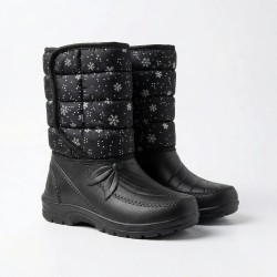 Жіночі зимові сноубутси ЕВА «Сніжинки» на липучці — тепло до -30°C