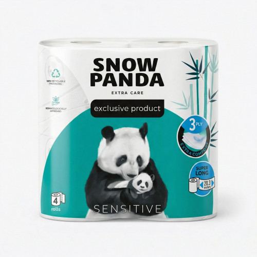 Туалетний папір Сніжна Панда Sensitive Super Long (4 шт)