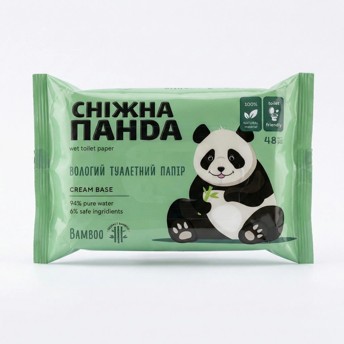 Влажная туалетная бумага Снежная Панда Bamboo Cream (48 шт) (арт. 2956)