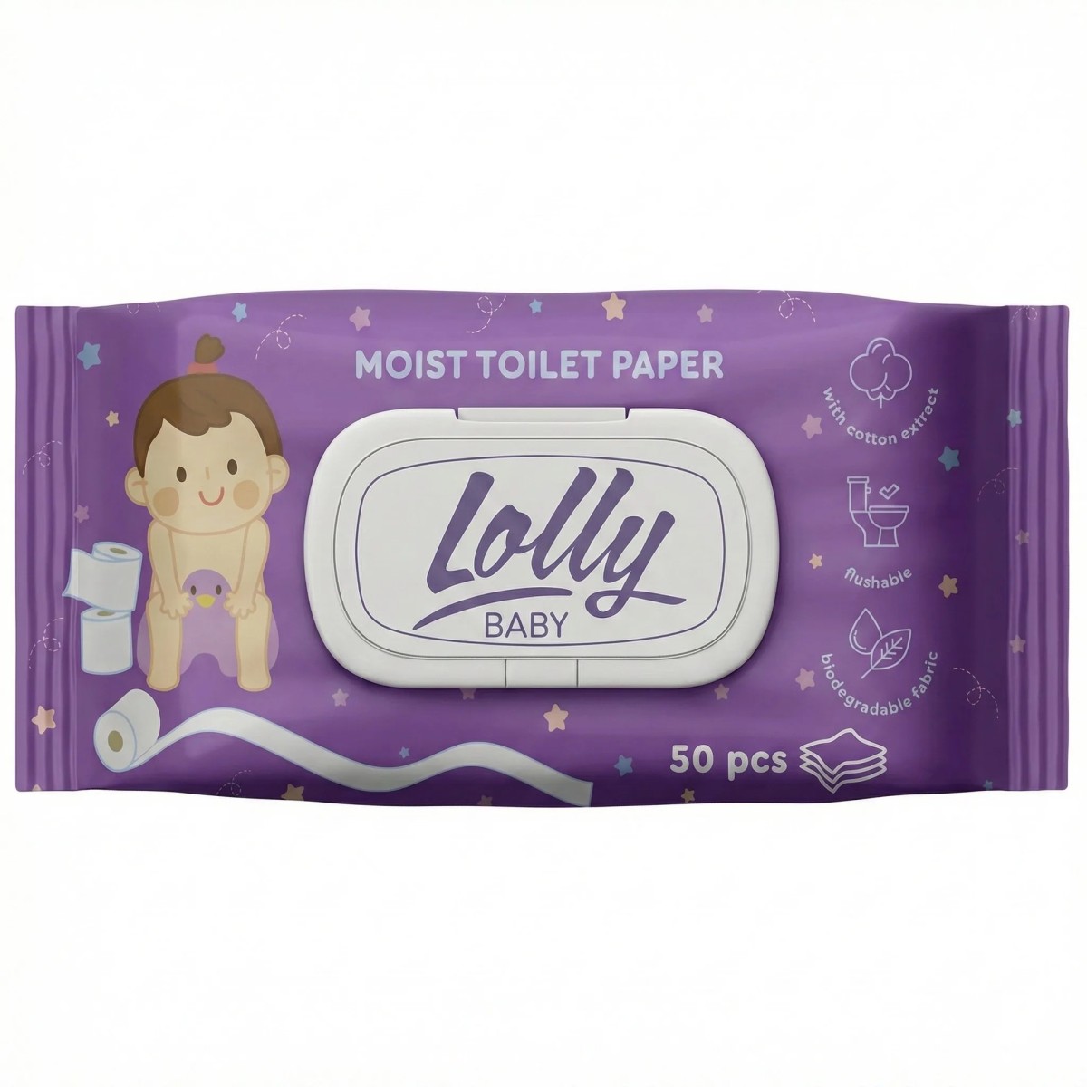 Вологий туалетний папір Lolly Baby (50 шт) (арт. 2964)