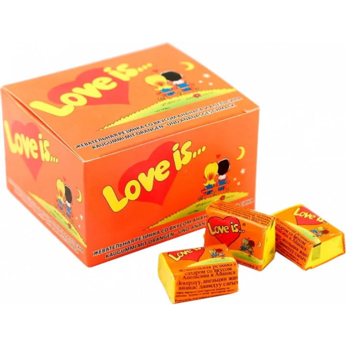 Упаковка жувальної гумки Love is Апельсин-Ананас 100 шт (арт. 366)