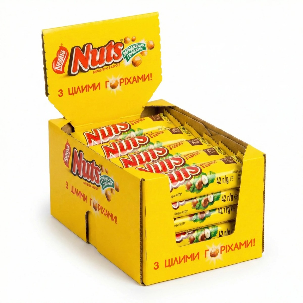 Упаковка шоколадних батончиків Nuts 24 шт х 42 г (арт. 359)
